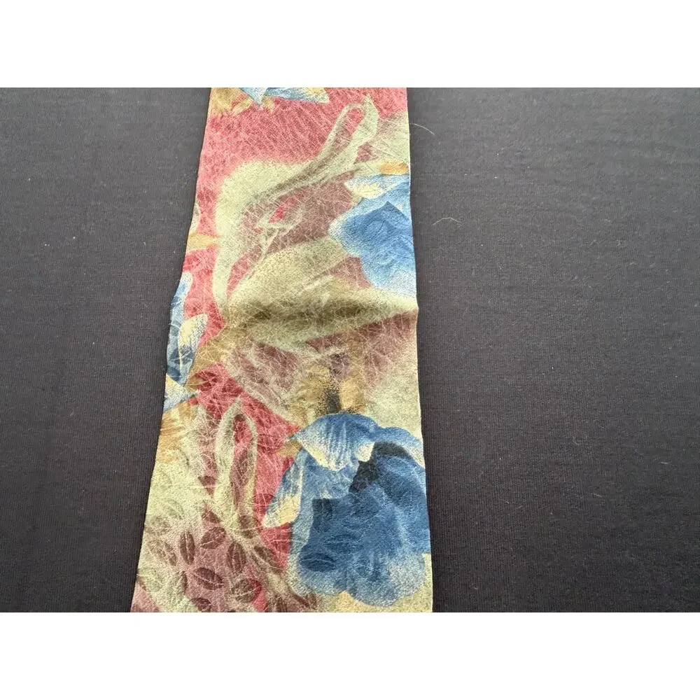 Vintage Floral Tie Multicolor, Blue, Red